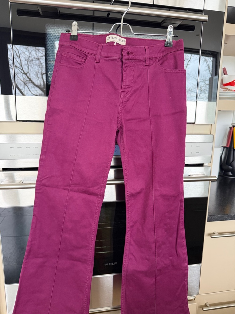 Emilio Pucci Fuchsia Flare Wide-Leg Jeans